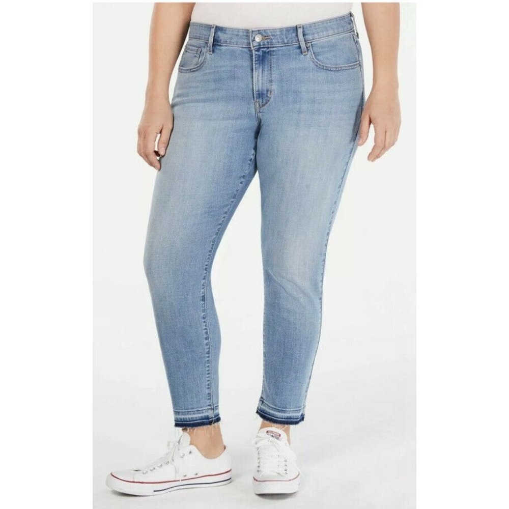 Levi's Women's Plus 711 Skinny Ankle Mid Rise Blue‎ Slim Jeans Size 22W